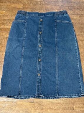 denim midi skirt